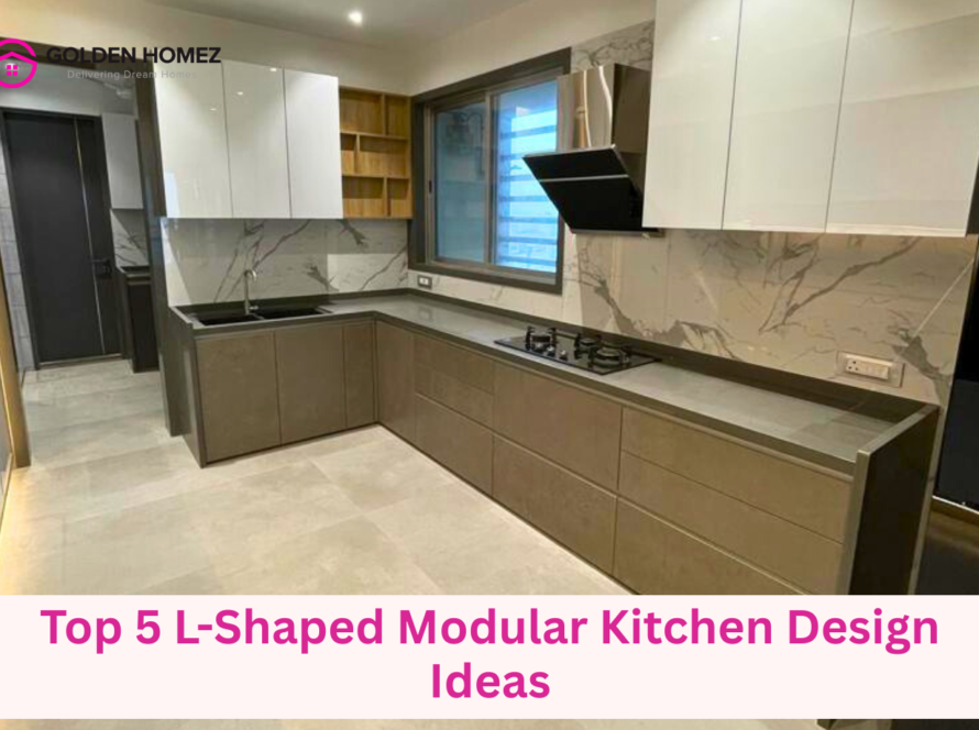 L shaped modular kitchen design